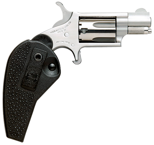 North American Arms 22MSHG Mini-Revolver  Compact Frame 22 WMR 5 Shot 1.13" Stainless Steel Barrel, Frame & Cylinder, Black Synthetic Holster Grip, Exposed Hammer