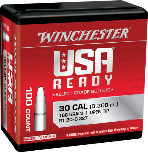 Winchester Ammo WBR30168 Centerfire Rifle  308Win 168gr Open Tip 100 Per Box/10 Case