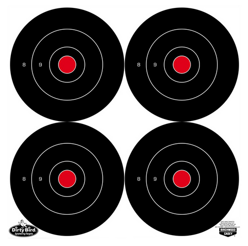 Birchwood Casey 35504 Dirty Bird  5.50" Bullseye Tagboard Hanging Black/White 12 PK