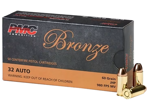 PMC 32B Bronze  32ACP 60gr Jacketed Hollow Point 50 Per Box/20 Case