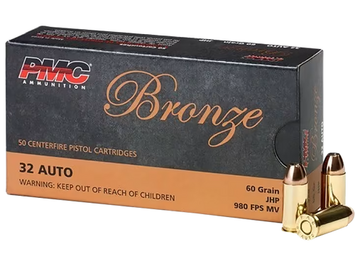 PMC 32B Bronze  32ACP 60gr Jacketed Hollow Point 50 Per Box/20 Case