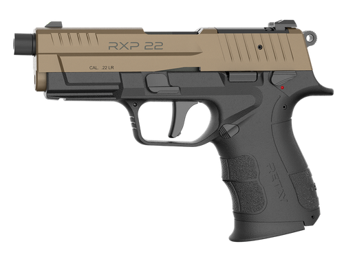 Retay USA RXP22BLKFDES10TH RXP 22 LR 10+1 4" Threaded Barrel, Flat Dark Earth Cerakote Optic Ready/Serrated Slide, Black Cerakote Polymer Frame w/Accessory Rail, RMR/RMSc Footprint
