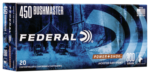 Federal 450BMB Power-Shok  450Bushmaster 300gr Jacketed Soft Point 20 Per Box/10 Case