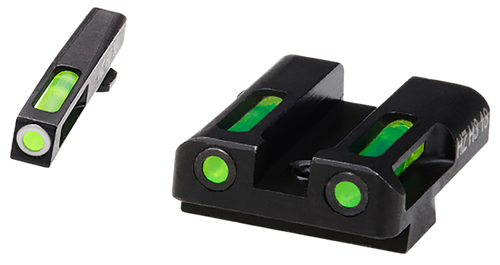 HiViz GLN325 LiteWave H3 Sight Set for Glock Green Tritium White Outline Front Sight-Green Fiber Optic Rear Sight