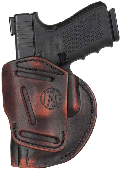 1791 Gunleather 4WH5VTGR 4-Way  IWB/OWB Size 05 Vintage Leather Belt Clip Compatible w/Glock 17/Springfield XD/S&W M&P/HK VP9 Right Hand
