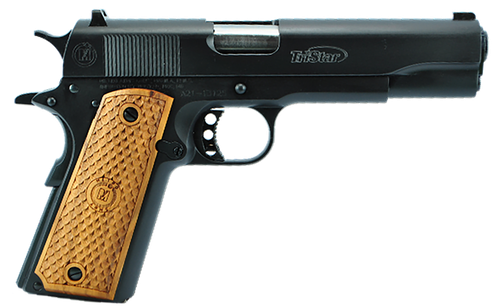 TriStar 85604 American Classic Government 1911 9mm Luger 10+1 5" Stainless Steel Barrel, Blued Serrated Steel Slide, Blued Steel Frame w/Beavertail, Wood Grip
