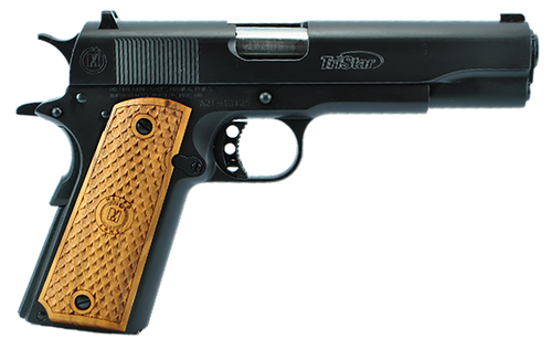 TriStar 85604 American Classic Government 1911 9mm Luger 10+1 5" Stainless Steel Barrel, Blued Serrated Steel Slide, Blued Steel Frame w/Beavertail, Wood Grip