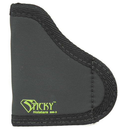 Sticky Holsters SM3 SM-3  IWB Size 3 Black/Green Latex Free Rubber Fits .380 Semi-Auto w/Laser Fits Up To 2.75" Barrel Ambidextrous