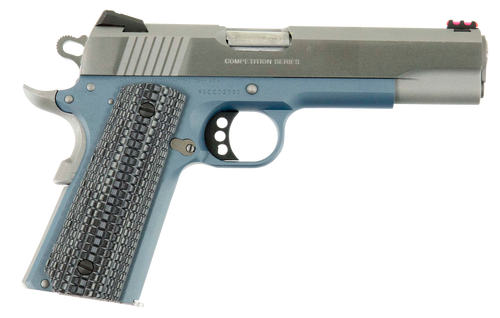 Colt Mfg O1072CCSBT 1911 Competition 9mm Luger Caliber with 5" National Match Barrel, 9+1 Capacity, Blue Titanium Finish Frame, Serrated Stainless Steel Slide, Gray G10 Grip & 70 Series Firing System