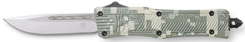 CobraTec Knives SADCCTK1SDNS CTK-1 American Flag Small 2.75" OTF Drop Point Plain D2 Steel Blade, 4.25" Digital Camo Aluminum Alloy Handle