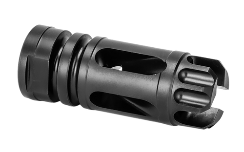 Griffin Armament XHP556FC Gate-LOK Flash Comp Black Nitride 17-4 Stainless Steel with 1/2"-28 tpi Threads, 2.21" OAL & .863" Diameter for 5.56x45mm NATO  M4SD, M4SDK, M4SD2 & 30SD Series Silencers