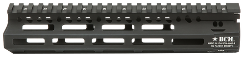 BCM MCMR9556BLK BCMGunfighter MCMR 9" M-LOK, Free-Floating Style Made of Aluminum with Black Anodized Finish for AR-Platform