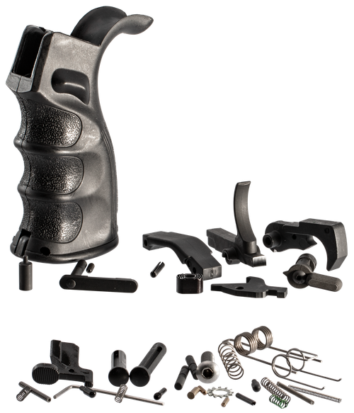 TacFire LPK02B308 AR-10 Lower Parts Kit  308 Win Black PGAR-B Pistol Grip Grip