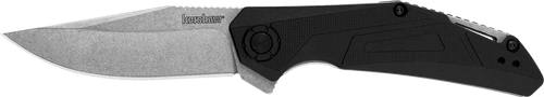 Kershaw 1370 Camshaft  EDC 3" Folding Clip Point Plain Stonewashed 4Cr14 Blade, Black GFN Handle