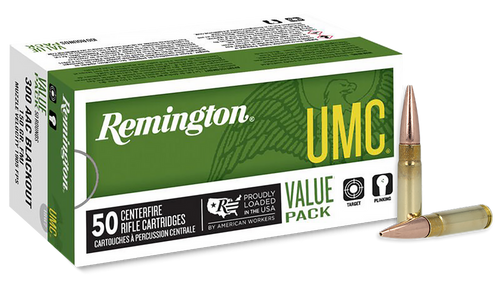 Remington Ammunition 26855 UMC  300Blackout 150gr Full Metal Jacket 50 Per Box/8 Case