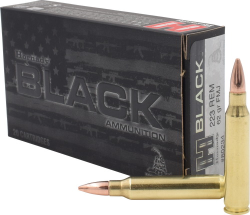 Hornady 80234 Black  223Rem 62gr Full Metal Jacket 20 Per Box/10 Case
