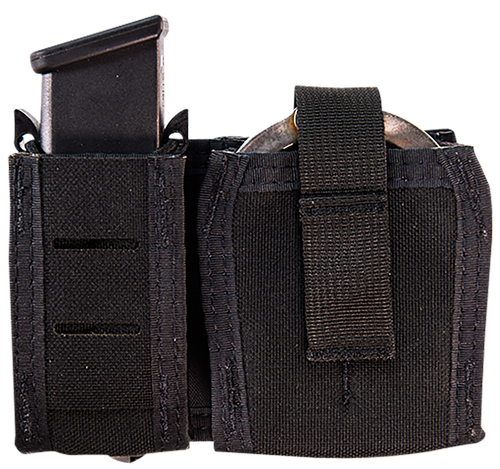 High Speed Gear 41P000BK TACO Duty Single Pistol & Handcuff Holder, Black Nylon with MOLLE Exterior, Fits MOLLE & 2" Belt