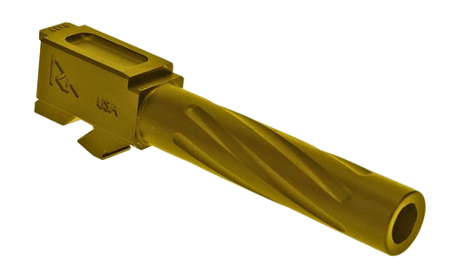 Rival Arms RA20G101E Precision Match Grade 9mm Luger Compatible w/Glock 17 Gen3-4, 4.49" Fluted Gold PVD Stainless Steel