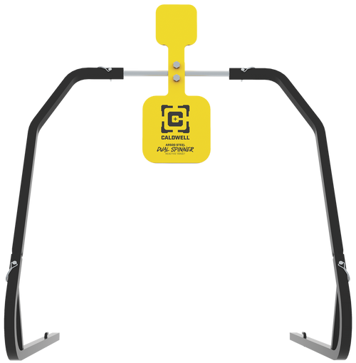 Caldwell 1196226 Daul Spinner  Yellow AR500 Steel 3/8" Thick Standing Target Includes 5" & 8" Plates