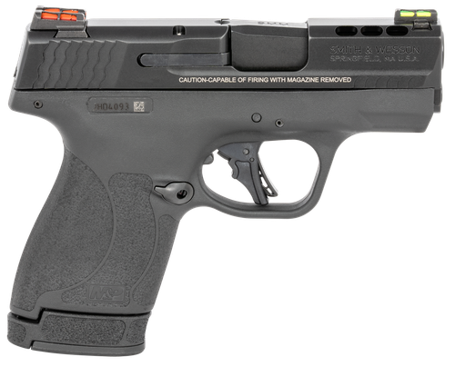 Smith & Wesson 13254 M&P Performance Center Shield Plus 9mm Luger 3.10" Ported Barrel 10+1 Or 13+1, Black Polymer Frame, Ported Armornite Slide, Fiber Optics Sights, Manual Safety