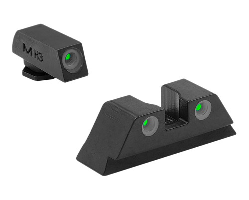 Meprolight USA 102223101 Tru-Dot Sight Set Green Tritium Front & Rear, Compatible w/Glock Frame 17/19/22/23/24/25/28/31/32/33/34/35/37/38/39
