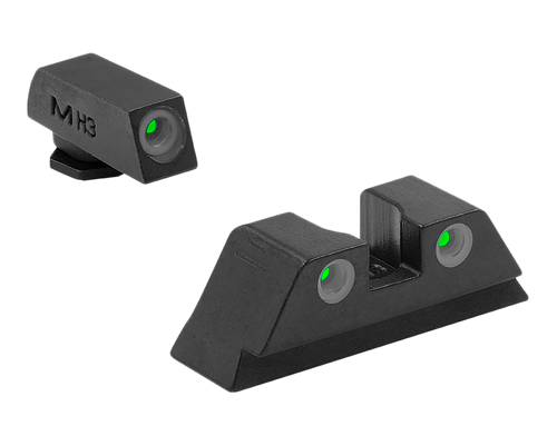Meprolight USA 102223101 Tru-Dot Sight Set Green Tritium Front & Rear, Compatible w/Glock Frame 17/19/22/23/24/25/28/31/32/33/34/35/37/38/39