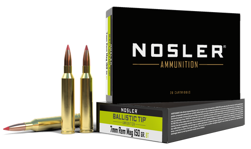 Nosler 40045 Ballistic Tip  7mmRemMag 150gr Spitzer Ballistic Tip 20 Per Box/10 Case