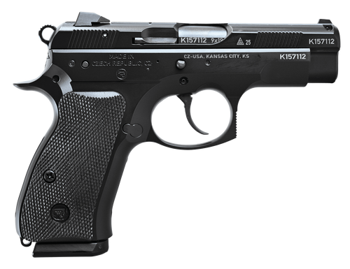 CZ-USA  75D PCT 50th Anniversary Elite Compact 9mm Luger 15+1 3.75" Black Steel Barrel & 50th Anniversary Engraved/Serrated Slide, Black Polycoat Aluminum Frame w/Beavertail, Black Rubber Grip