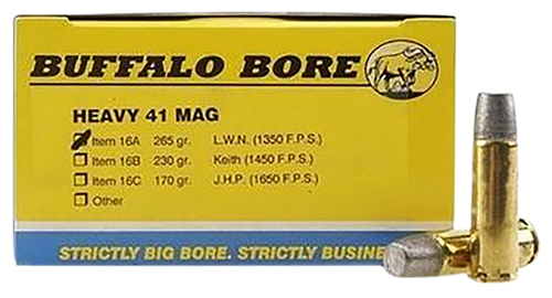 Buffalo Bore Ammunition 16A20 Heavy Strictly Business 41Rem Mag 265gr Hard Cast Lead 20 Per Box/12 Case
