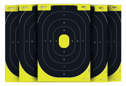 EZ-Aim 1537230 Splash Reactive  IPSC Silhouette Paper Hanging 12.50" W X 18.25" H Chartreuse/Black 30 Per Pkg