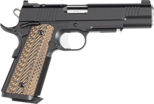 Dan Wesson 01794 Specialist  Full Size Frame 10mm Auto 8+1 5" Stainless Match Grade Barrel, Black Duty Optics Ready/Serrated Steel Slide, Black Duty Steel Frame w/Picatinny Rail, Black/Brown G10 Grip