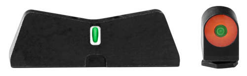 XS Sights GL0010S5N DXT2 Big Dot Night Sights fits Glock  Black | Green Tritium Orange Outline Front Sight Green Tritium White Outline Bar Rear Sight