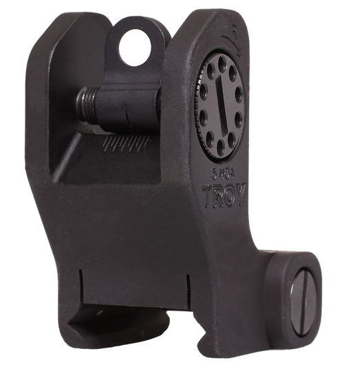 Troy Ind SSIGFRSROBT00 Rear Fixed BattleSight Round  Black Hardcoat Anodized for AR-15/AR-10