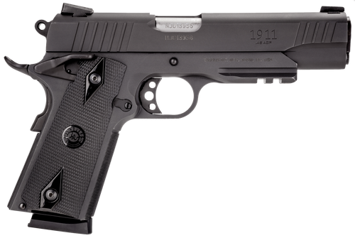 Taurus 1191101B1 1911  Full Size Frame 45 ACP 8+1 5" Matte Stainless Steel Barrel, Matte Black Serrated Steel Slide & Frame w/Beavertail & Picatinny Rail, Black Checkered Polymer Grip, Right Hand