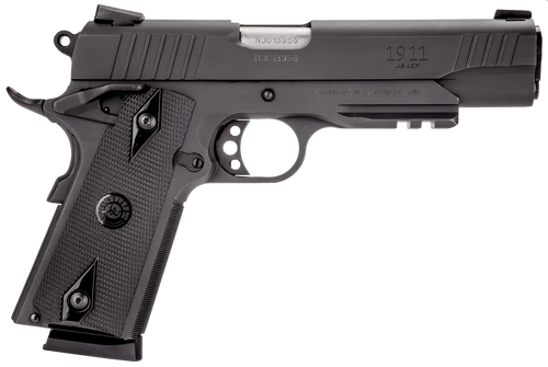 Taurus 1191101B1 1911  Full Size Frame 45 ACP 8+1 5" Matte Stainless Steel Barrel, Matte Black Serrated Steel Slide & Frame w/Beavertail & Picatinny Rail, Black Checkered Polymer Grip, Right Hand