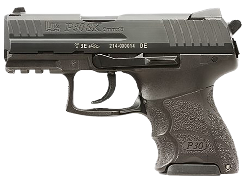 HK 81001107 P30SK V3 Sub-Compact Frame 9mm Luger 12+1/15+1 3.27" Black Steel Barrel, Black Cerakote Serrated Steel Slide, Black Polymer Frame w/Picatinny Rail, Ambidextrous