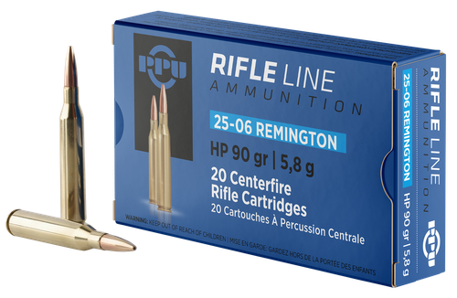 PPU PP2506H Standard Rifle  25-06Rem 90gr Hollow Point 20 Per Box/10 Case