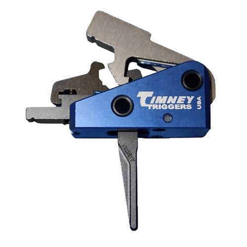 Timney Triggers 663SST Targa Long Trigger  Two-Stage Straight Trigger with 2 lbs Draw Weight & Black/Blue Finish for AR-Platform