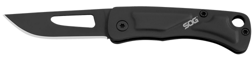 S.O.G SOG-CE1002-C Centi I 1.40" Folding Straight Back Plain Black Hardcased Stainless Steel Blade/Black Stainless Steel Handle
