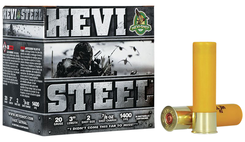 HEVI-Shot HS62002 HEVI-Steel  20Gauge 3" 7/8oz 2Shot 25 Per Box/10 Case