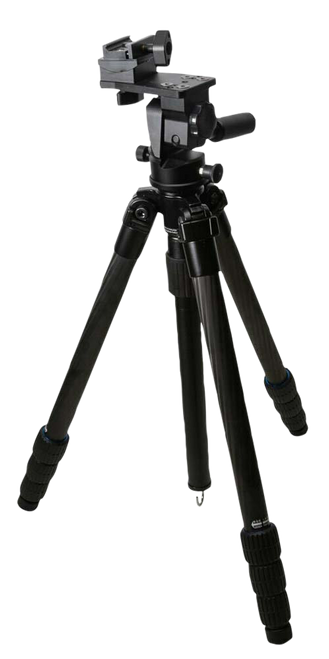 KOPF Jager KJ85004K K800  Tripod made of Carbon Fiber with Black Finish, Adjustable Reaper Rail, 4-Level Leg Extension, 21-87 Degree Pan & Tilt