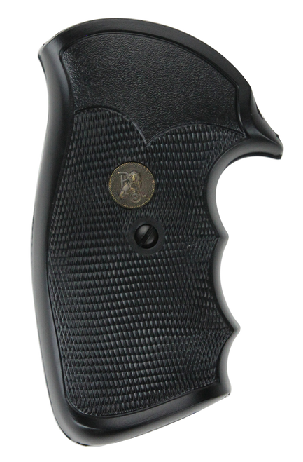 Pachmayr 03266 Gripper Grip Checkered Black Rubber with Finger Grooves for S&W K/L Frame with Round Butt