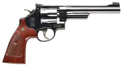 Smith & Wesson 150341 Model 27 Classic 357 Mag or 38 S&W Spl +P Blued Carbon Steel 6.50" Barrel, 6rd  Cylinder & N-Frame, Checkered Square Butt Walnut Grip