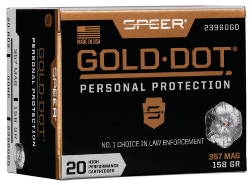 Speer 23960GD Gold Dot Personal Protection 357Mag 158gr Hollow Point 20 Per Box/10 Case