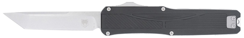 CobraTec Knives CTLGDBLKTNS Legend  EDC 3.13" OTF Plain Stonewashed VG-10 SS Blade, 4.75" Black Textured Aluminum Handle