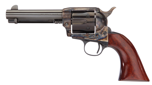 Taylors & Company 555149DE 1873 Cattleman Gunfighter 45 Colt (LC) 6rd 4.75" Blued Cylinder & Barrel Color Case Hardened Steel Frame Walnut Army Size Grip (Taylor Tuned)
