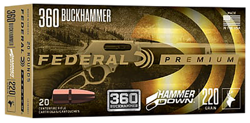 Federal LG360BH1 Premium HammerDown 360Buckhammer 220gr Soft Point 20 Per Box/10 Case