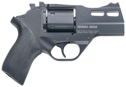 Chiappa Firearms CF340289 Rhino 30SAR *CA Compliant Small Frame 357 Mag 6 Shot, 3" Black Anodized Steel Barrel, Blued Cylinder, Black Anodized Aluminum Frame, Black Rubber Grip, Concealed Hammer
