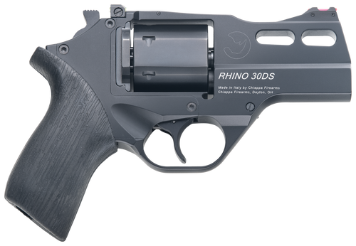 Chiappa Firearms CF340289 Rhino 30SAR *CA Compliant Small Frame 357 Mag 6 Shot, 3" Black Anodized Steel Barrel, Blued Cylinder, Black Anodized Aluminum Frame, Black Rubber Grip, Concealed Hammer