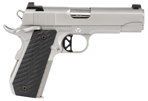 Dan Wesson 01827 V-Bob  45 ACP 8+1 4.25" Match Grade Barrel, Forged Stainless Steel Frame w/Beavertail, Serrated Bead Blasted Stainless Steel Slide, Black G10 Grip